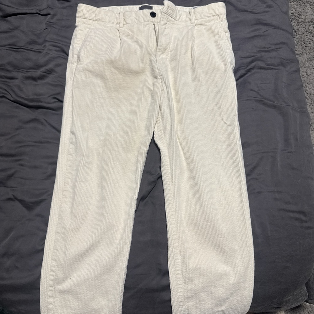 H&M Men's Off-White Corduroy Trousers